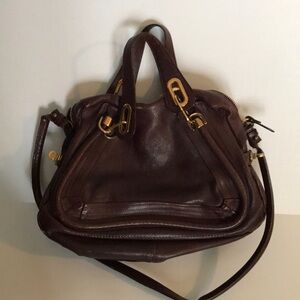 Vintage Chloe Paraty Plum Leather Gold Brass Hardware